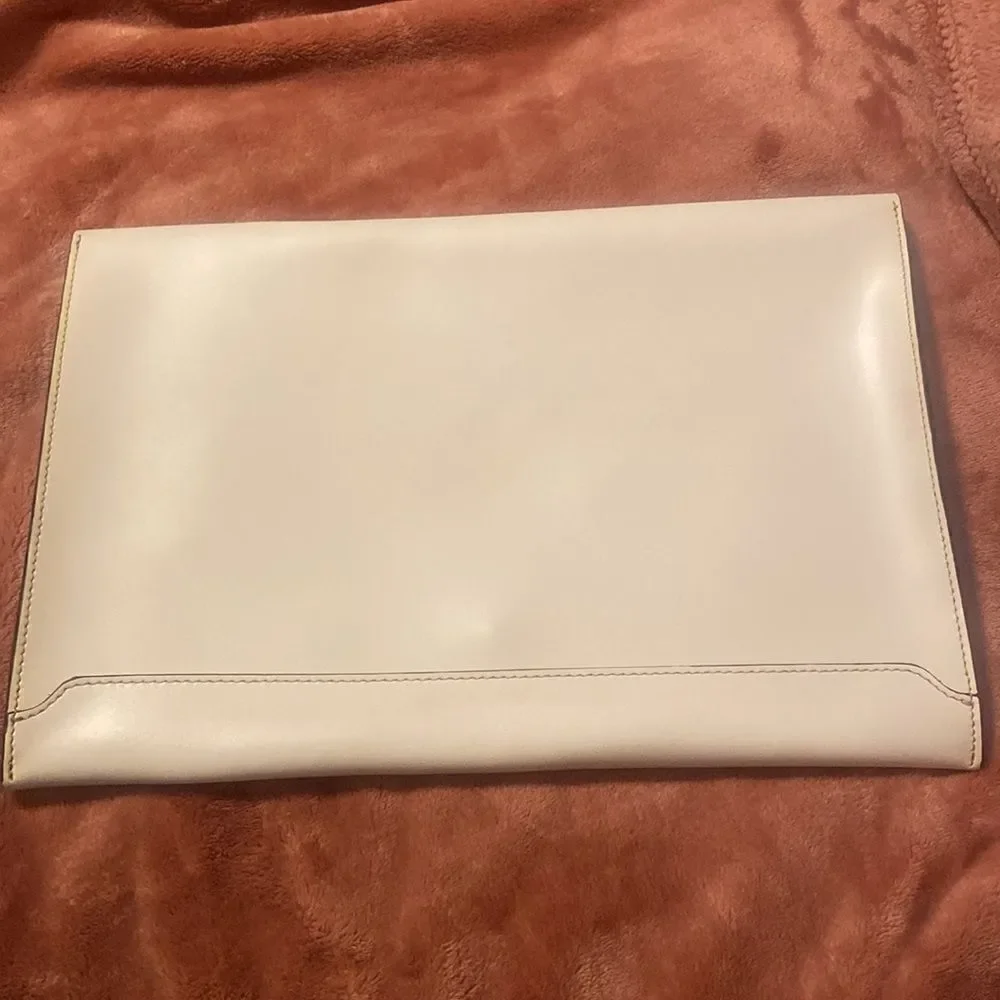 Boldrini Selleria leather envelope clutch White Vacchetta Leather